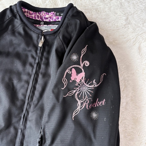 Joe Rocket Racing Woman Black Pink Padded Motorcycle Biker Jacket MEDIUM Y2K - Picture 6 of 12